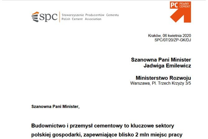 Jak uchronić branżę budowlaną i sektor cementowy przed falą bankructw w czasie epidemii?