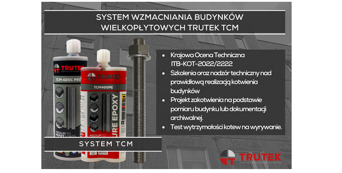 Wzmacnianie bydynków wielkopłytowych w systemie TRUTEK TCM