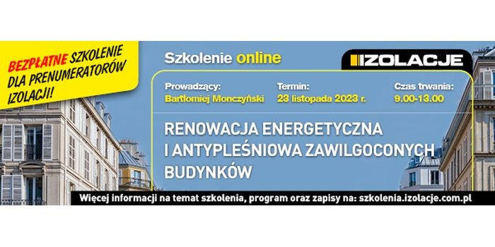 Renowacja energetyczna i antypleśniowa zawilgoconych budynków – szkolenie