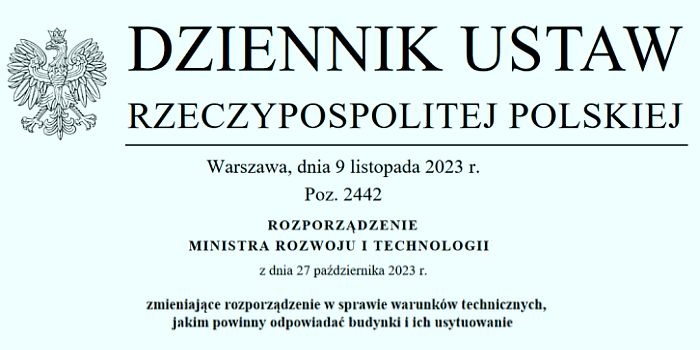 Nowelizacja warunków technicznych, jakim powinny odpowiadać budynki i ich usytuowanie