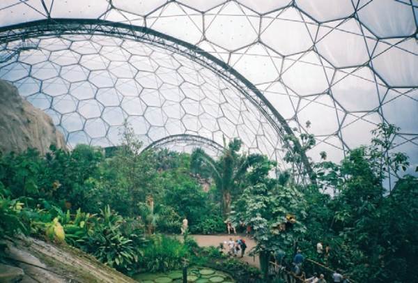 Sklepienie ogrodu botanicznego Eden Project inspirowane strukturą bańki mydlanej / Nanotechnologies in construction &ndash; imitating nature
GeodesicGreenhouse.org