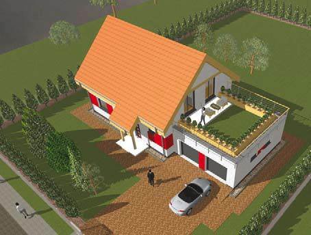 Na rysunkach 1-6 jest projektowany pasywny budynek jednorodzinny: widok z góry, ...