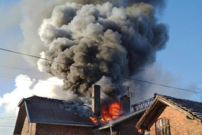 Pożar dachu budynku jednorodzinnego w Pile, luty 2018 r.
JRG PSP nr 1, Piła