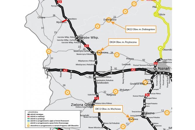 Powstaną trzy nowe obwodnice w wojew&oacute;dztwie lubuskim
GDDKiA