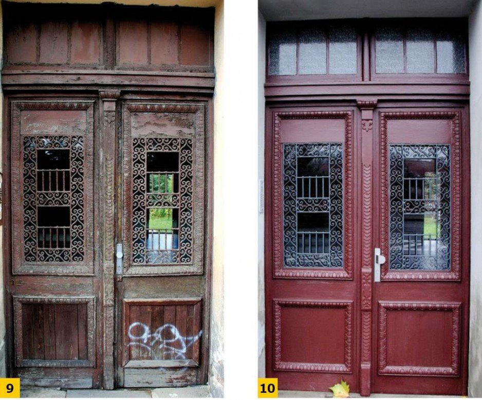FOT. 9-10. Przykład renowacji drzwi w kamienicy w Zielonej Górze przy ul. Sienkiewicza 2; http://zielonagora.naszemiasto.pl