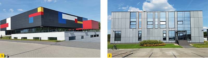 FOT. 1-2. Przykłady realizacji z wykorzystaniem płyt włókno-cementowych; fot. archiwa autorów