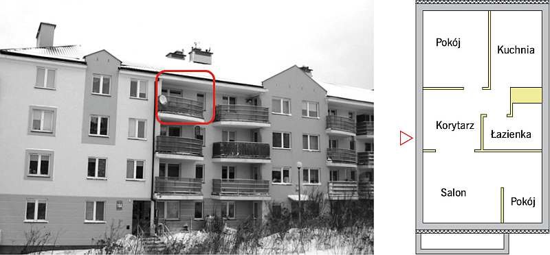 RYS. 3. Szkic mieszkania w budynku nr 2; rys. autorów.