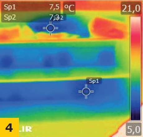 FOT. 4. Termogram przegrody wykonany od jej wewnętrznej strony