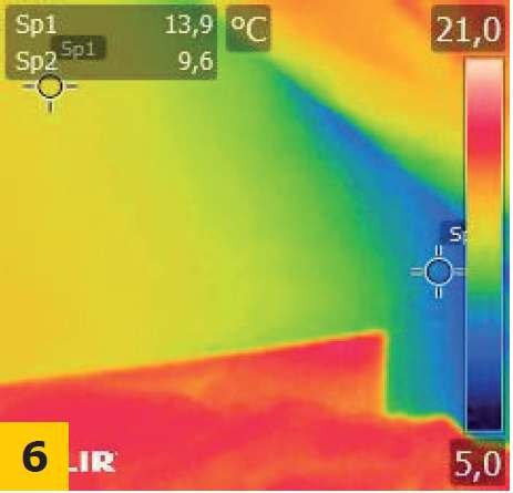 FOT. 6. Termogram przegrody wykonany od jej wewnętrznej strony