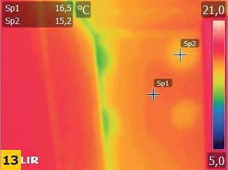 FOT. 13. Zdjęcie termograficzne diagnozowanego pomieszczenia po wykonaniu prac naprawczych
