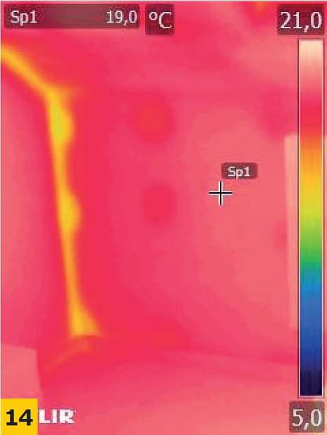 FOT. 14. Zdjęcie termograficzne diagnozowanego pomieszczenia po wykonaniu prac naprawczych