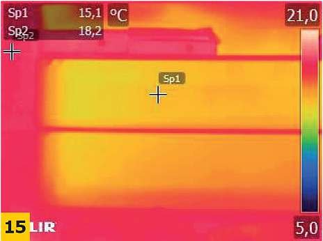 FOT. 15. Zdjęcie termograficzne diagnozowanego pomieszczenia po wykonaniu prac naprawczych