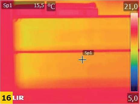 FOT. 16. Zdjęcie termograficzne diagnozowanego pomieszczenia po wykonaniu prac naprawczych