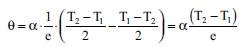 Nierównomierne ogrzanie wywołuje krzywiznę θ proporcjonalną do różnicy składowych nierównomiernego ogrzania