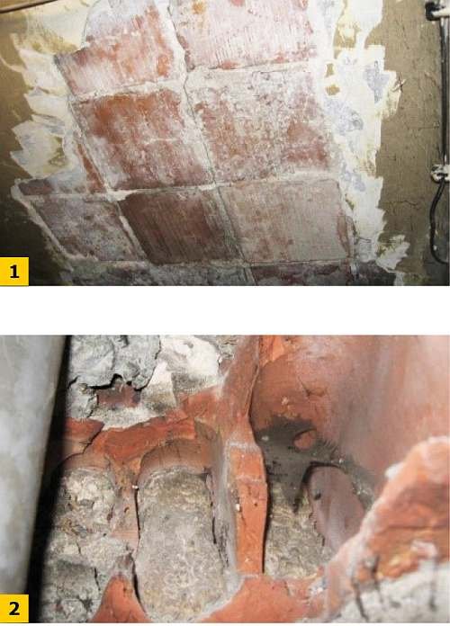 FOT. 1–2. Nietypowe rozwiązanie stropu Kleina z ceramicznymi bloczkami drążonymi (budynek w Katowicach)