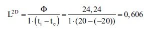 liniowy współczynnik sprzężenia cieplnego L2D = 0,606 W/(m•K)
