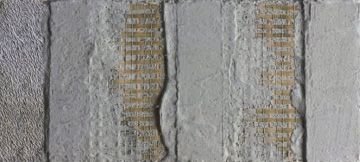 FOT. 6. Systemu FRCM z włóknami PBO na matrycy cementowej; 
1 - podłoże betonowe, 2 - pierwsza warstwa zaprawy cementowej, 3 - siatka z włókien PBO, 4 - druga warstwa zaprawy cementowej, 5 - siatka z włókien PBO (jeżeli zostało to określone), 6 - trzeci.