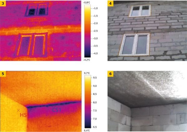 FOT. 3-6. Mostki termiczne w obszarze stropów żelbetowych; fot. archiwa autorów