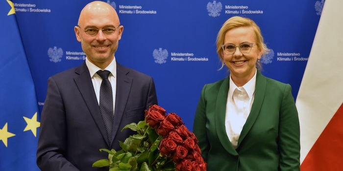 Od lewej: Micha Kurtyka i Anna Moskwa, nowa minister klimatu i środowiska
