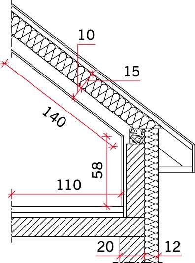 Model połączenia ściany kolankowej z dachem